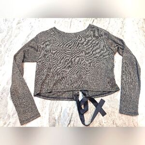 The Edit by Seventeen Metallic Lace-Up Back Crop Top | Size M